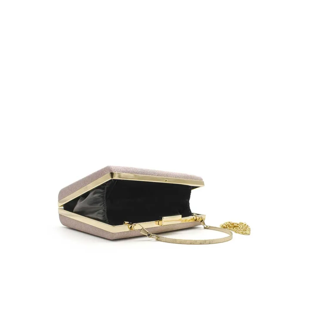 Bolso mano lurex brillo rosa