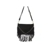 Bolso negro flecos con tachas