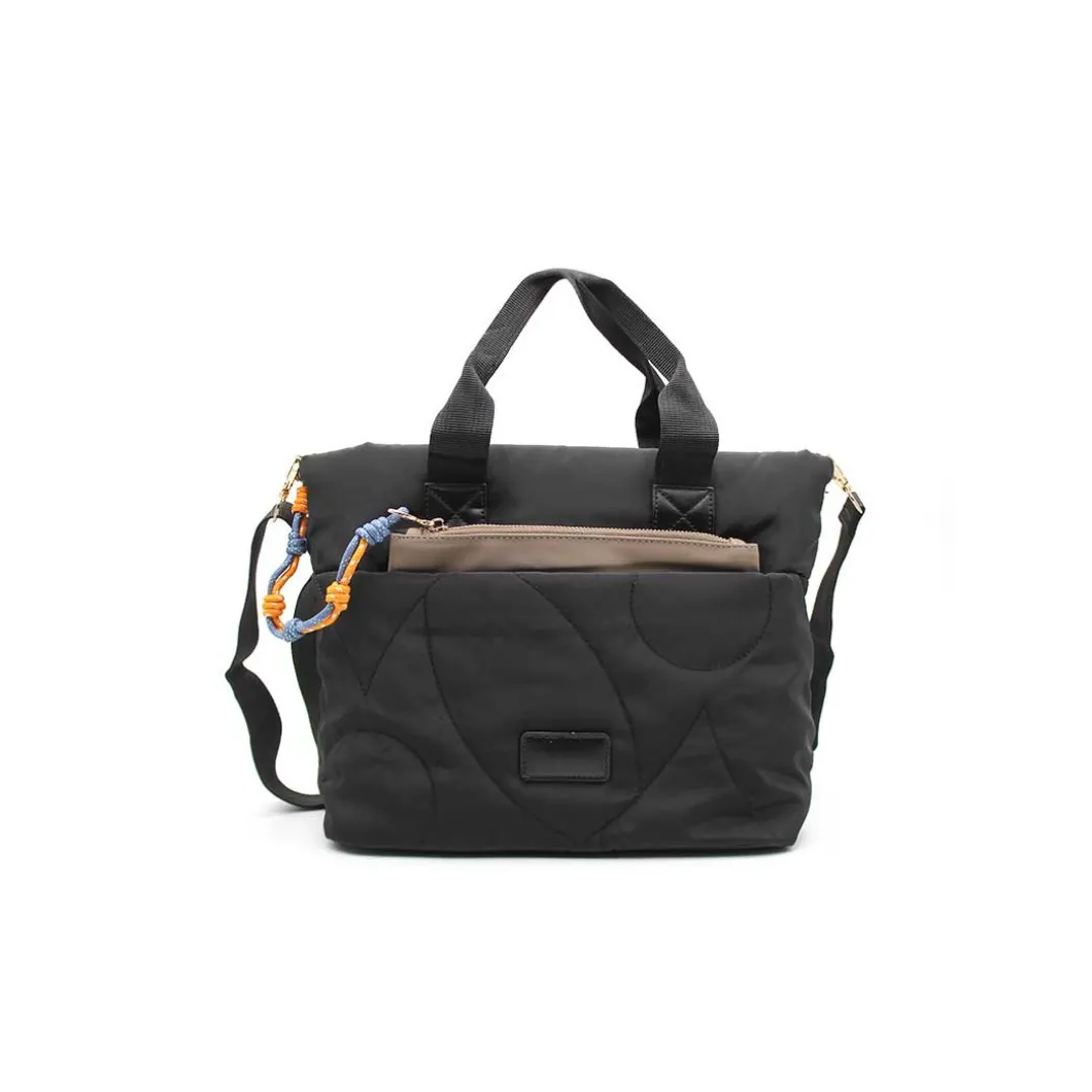 Bolso negro nylon con monedero