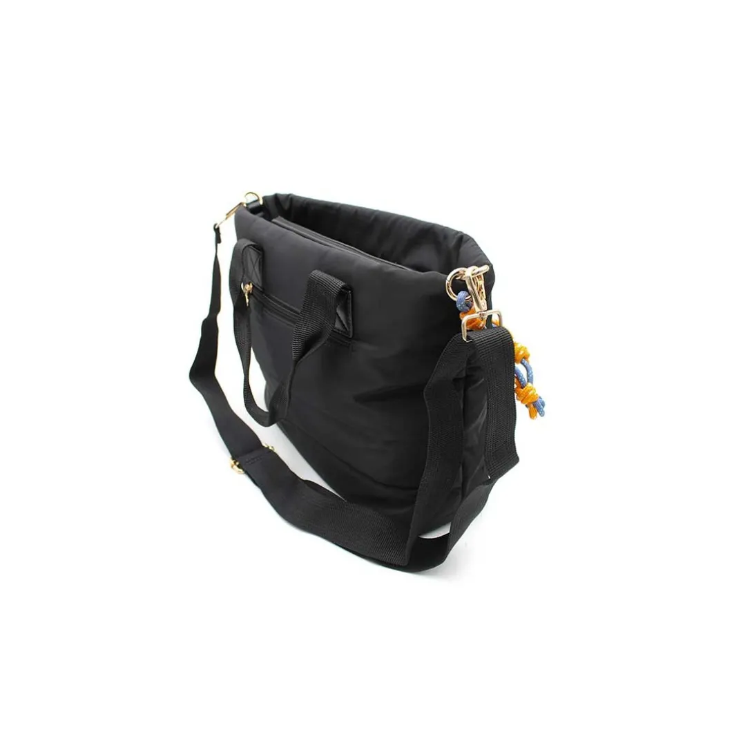 Bolso negro nylon con monedero