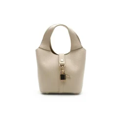 Bolso pequeño beige candado