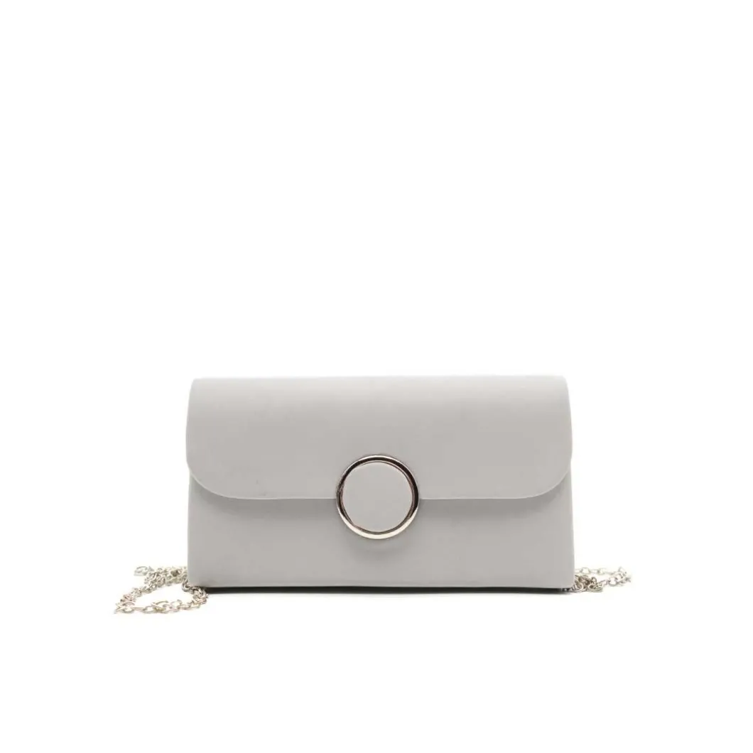 Bolso plata fiesta satinado