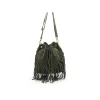 Bolso saco verde con flecos