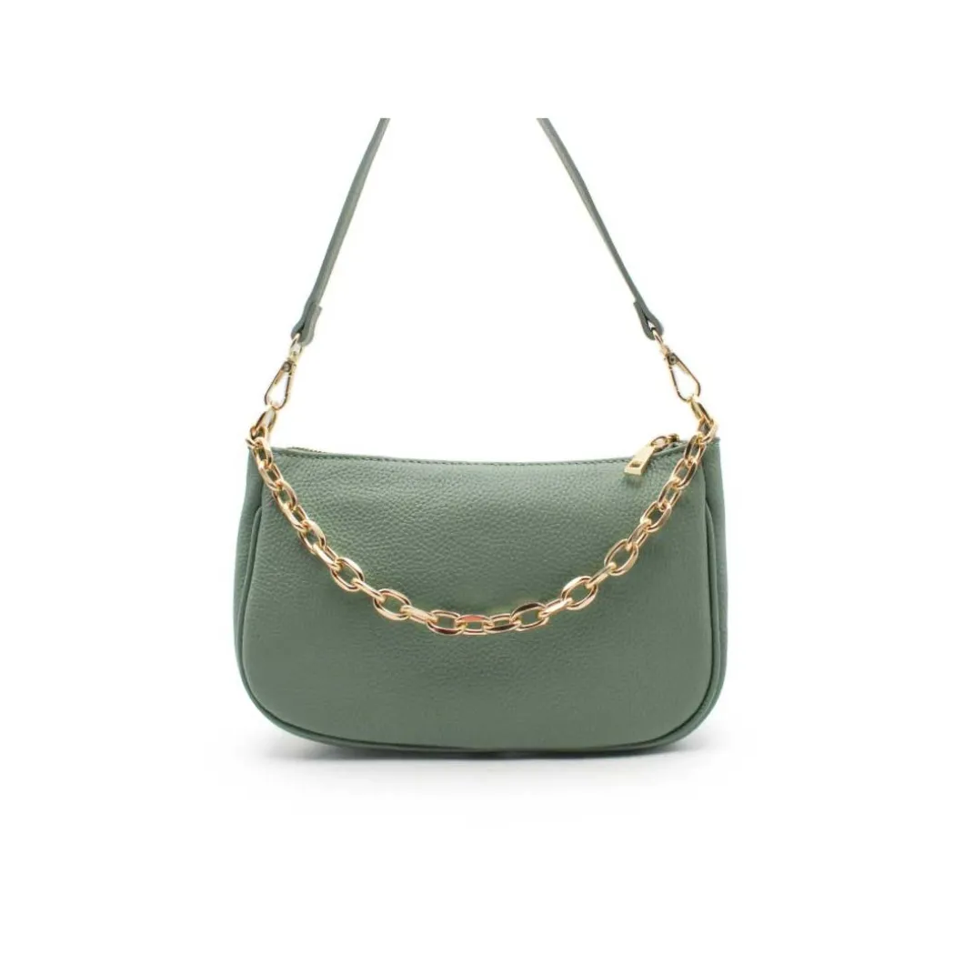 Bolso verde piel cadena