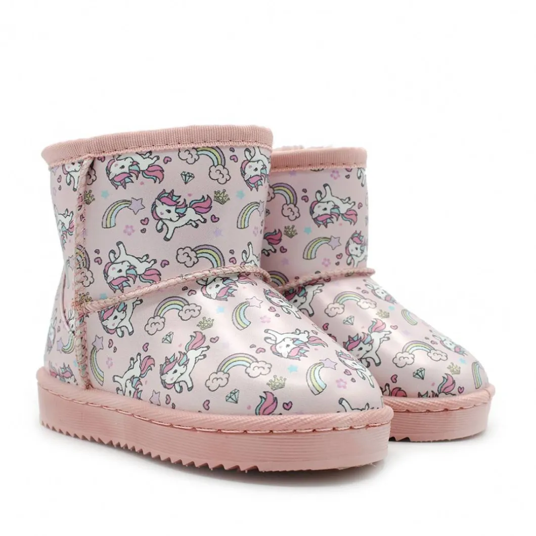 Bota australiana impermeable unicornios rosa