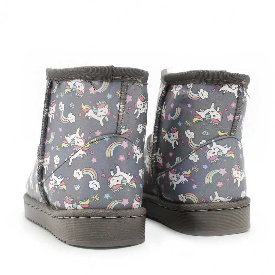 Bota australiana impermeable unicornios gris