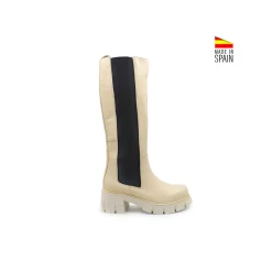 Bota beige elastico plataforma