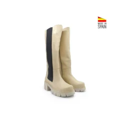 Bota beige elastico plataforma