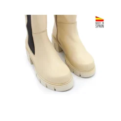 Bota beige elastico plataforma