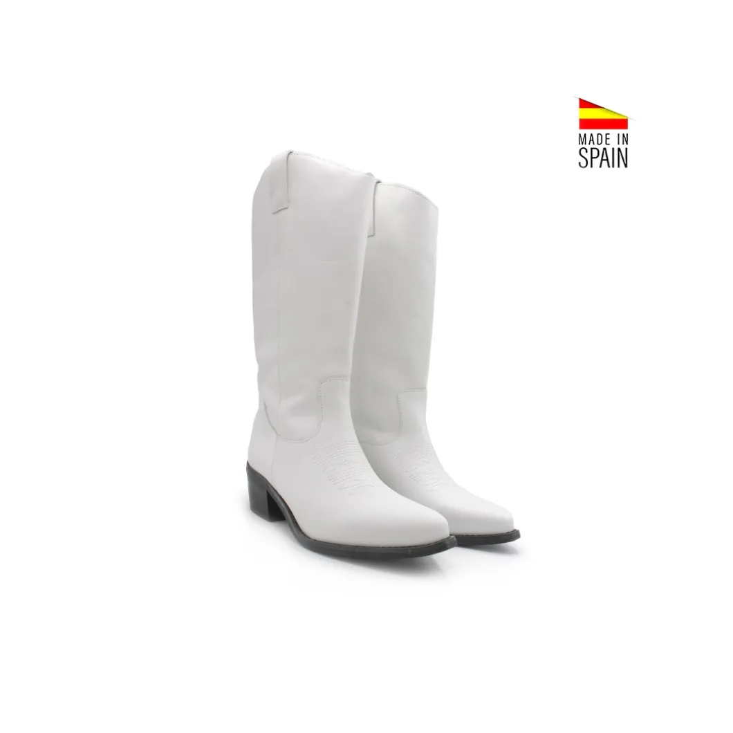Bota blanca alta Texas