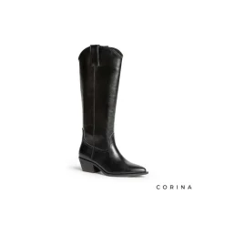Bota campera negra caña alta
