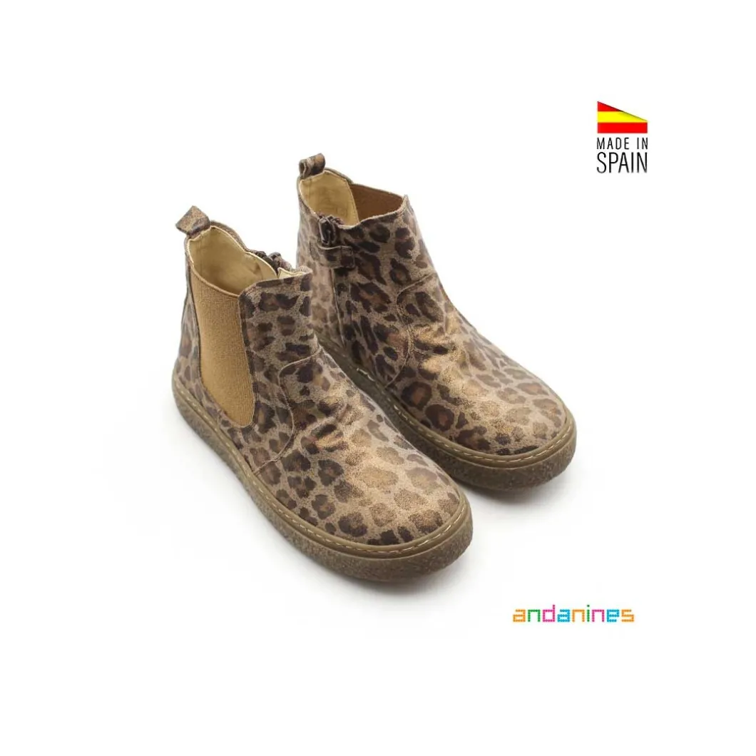 Bota chesea leopardo brillo