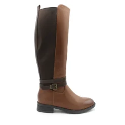 Bota con caña elástica camel