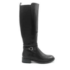 Bota con caña elástica negra
