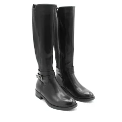 Bota con caña elástica negra