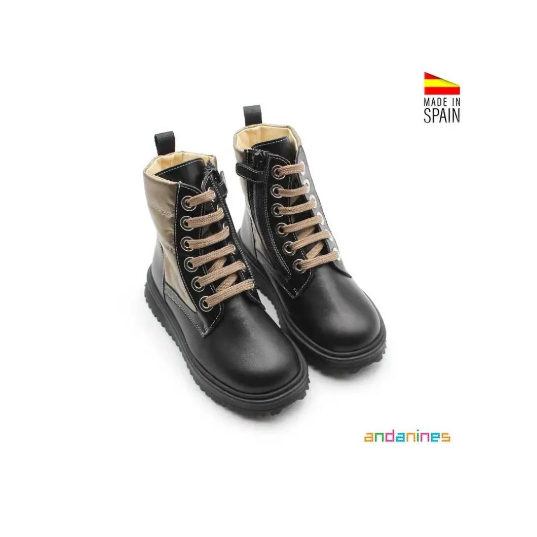 Bota cordones after-ski negro