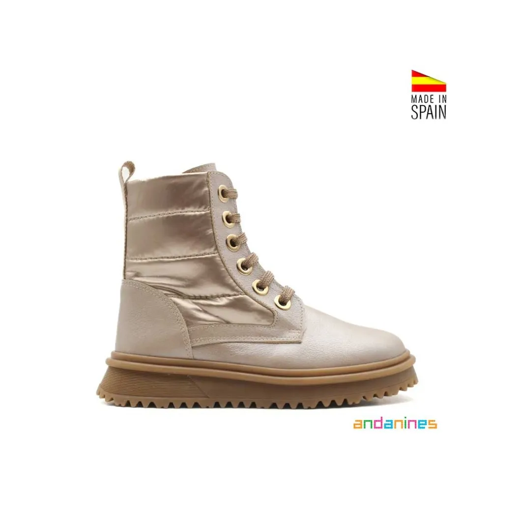 Bota cordones after-ski taupe