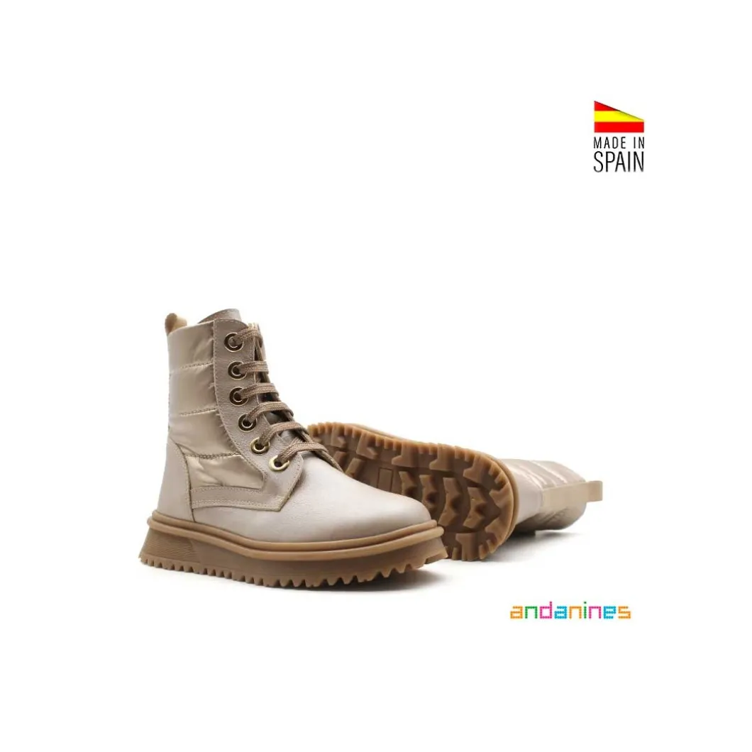 Bota cordones after-ski taupe