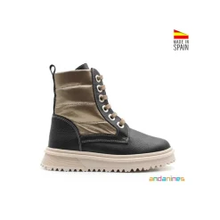 Bota cordones piel con acolchado impermeable