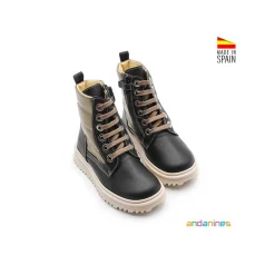 Bota cordones piel con acolchado impermeable
