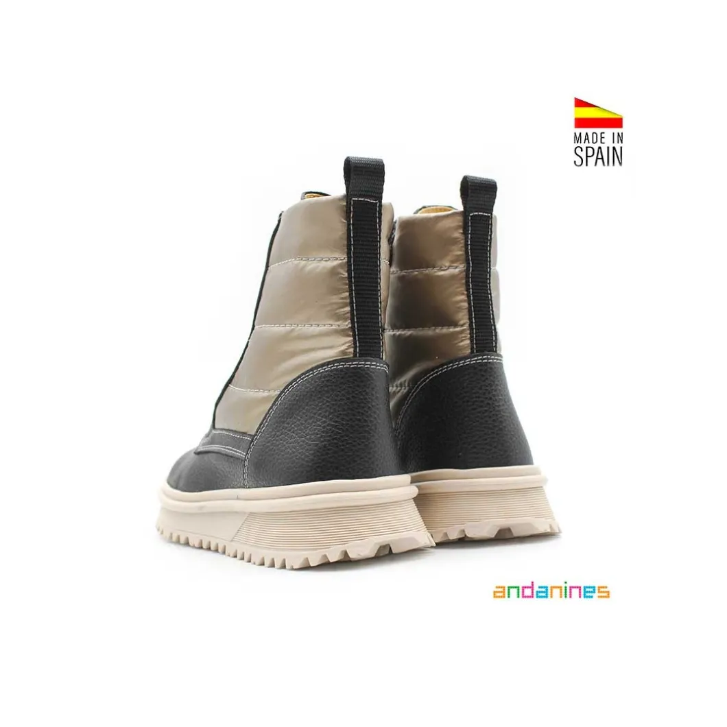 Bota cordones piel con acolchado impermeable