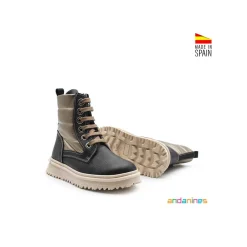 Bota cordones piel con acolchado impermeable