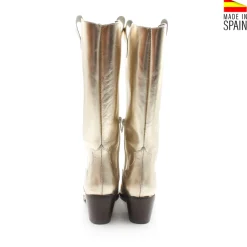 Bota cowboy dorada de piel