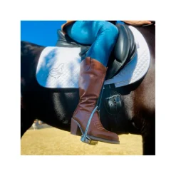 Bota cowboy marrón de piel