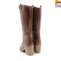 Bota cowboy marrón de piel