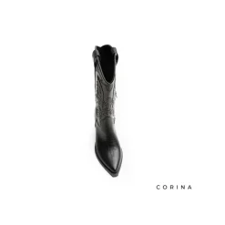 Bota cowboy negra con tachuelas