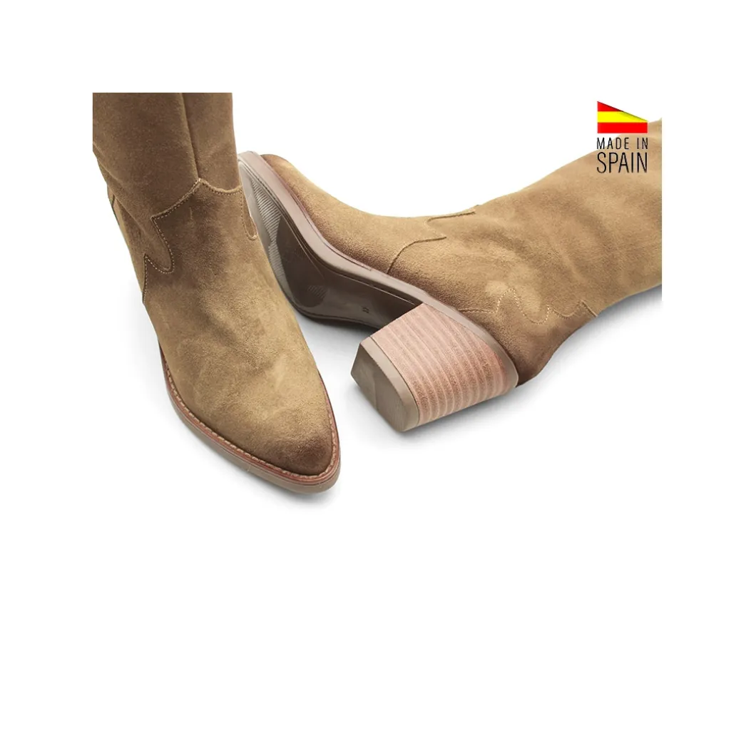 Bota cowboy serraje taupe