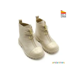 Bota de vestir beige con cremallera