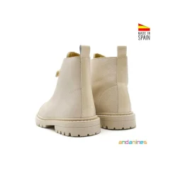 Bota de vestir beige con cremallera