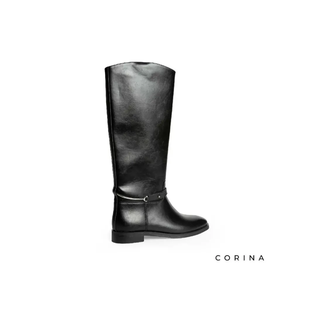 Bota Harness plana negra
