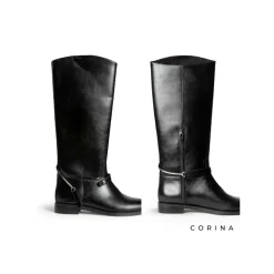 Bota Harness plana negra