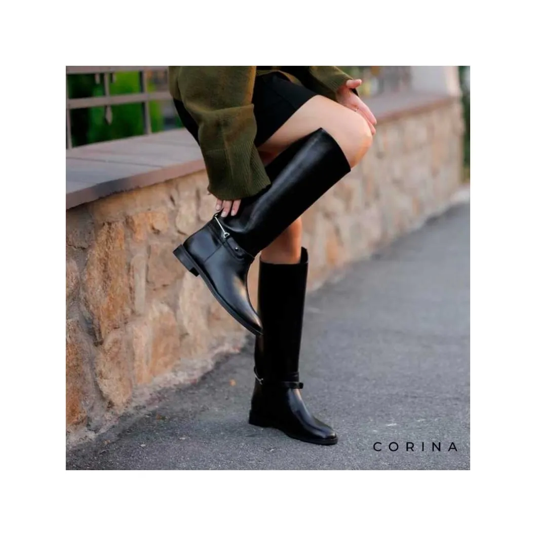Bota Harness plana negra