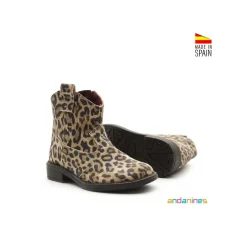 Bota leopardo estilo campero