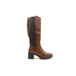 Bota marrón elástica con tacón