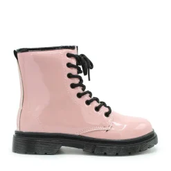 Bota militar charol rosa