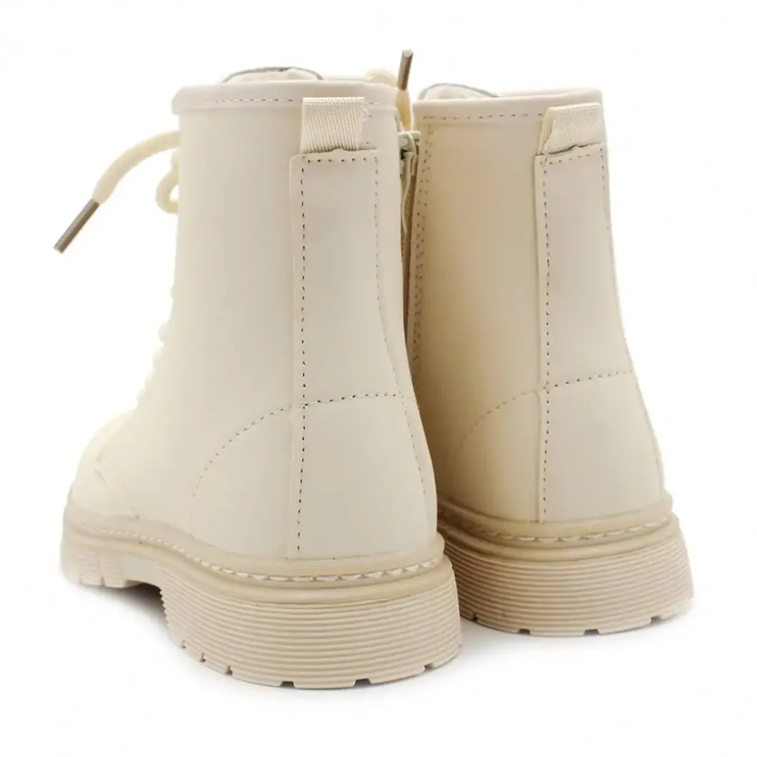 Bota militar niña beige