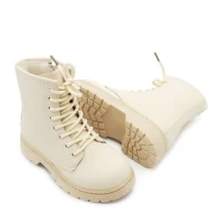 Bota militar niña beige