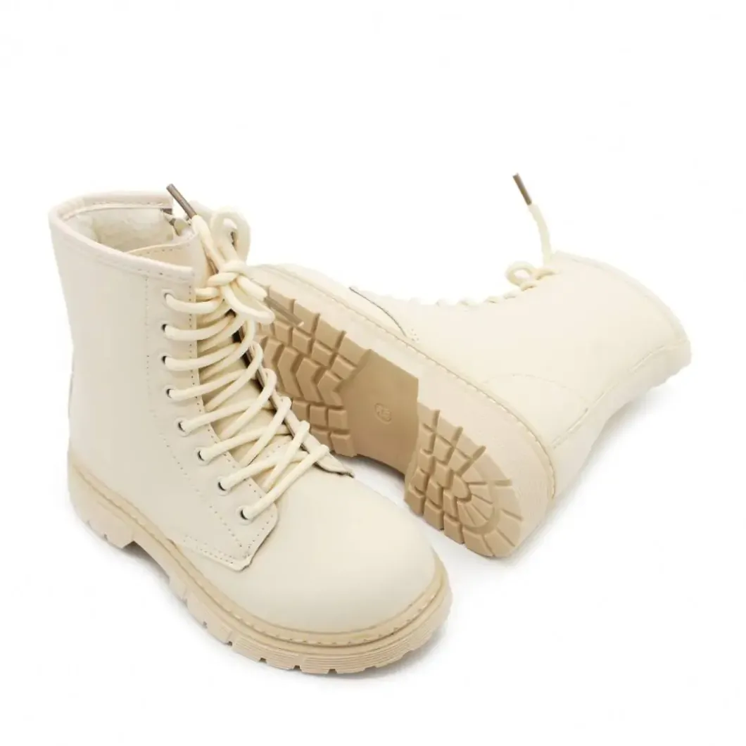 Bota militar niña beige