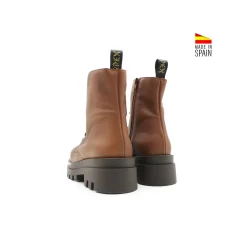 Bota militar piel marrón