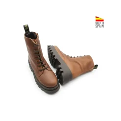 Bota militar piel marrón