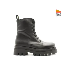 Bota militar piel negra