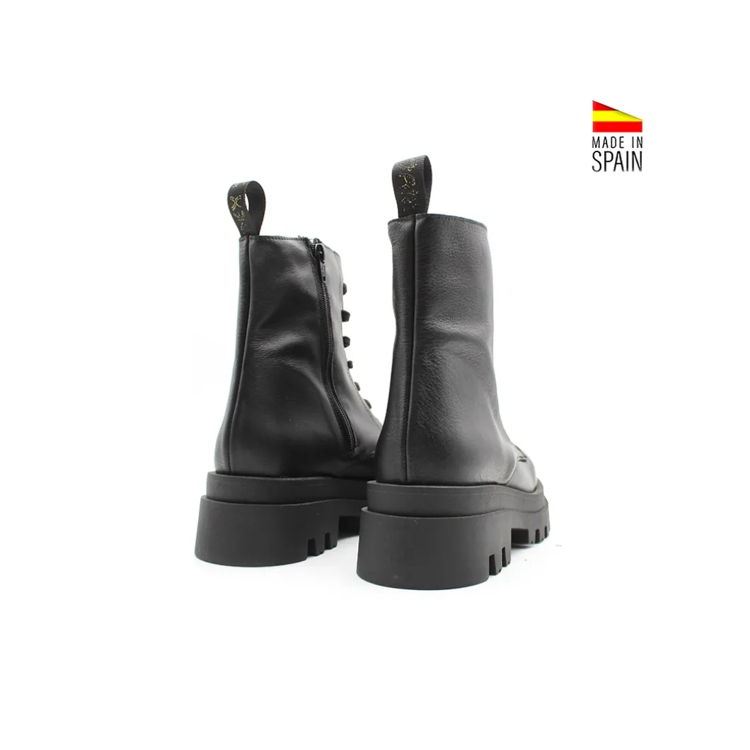 Bota militar piel negra