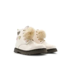 Bota militar pompón beige
