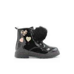 Bota militar pompón negro