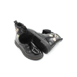 Bota militar pompón negro