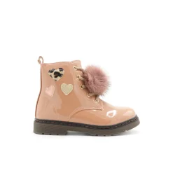 Bota militar pompón rosa